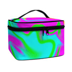 Holographic Neon Liquid Trippy Print Travel Makeup Bag