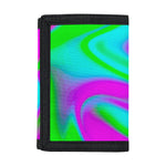 Holographic Neon Liquid Trippy Print Trifold Wallet