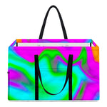 Holographic Neon Liquid Trippy Print Utility Tote Bag