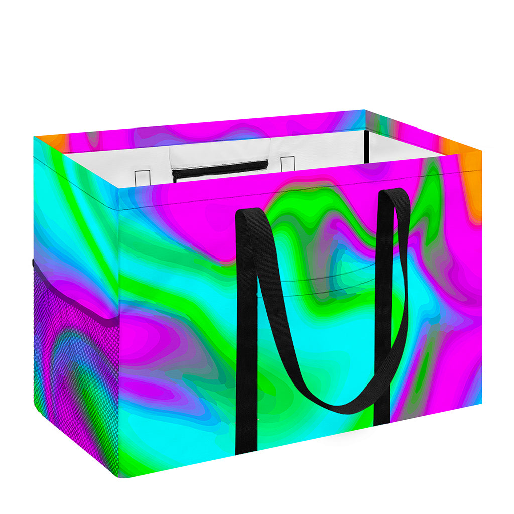 Holographic Neon Liquid Trippy Print Utility Tote Bag