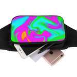 Holographic Neon Liquid Trippy Print Waist Bag