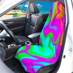 Holographic Neon Liquid Trippy Print Waterproof Car Seat Cover