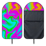 Holographic Neon Liquid Trippy Print Waterproof Car Seat Cover