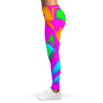 Holographic Neon Liquid Trippy Print Women's Leggings