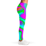 Holographic Neon Liquid Trippy Print Women's Leggings