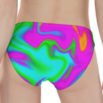 Holographic Neon Liquid Trippy Print Women's Panties