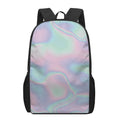 Holographic Waves Print 17 Inch Backpack