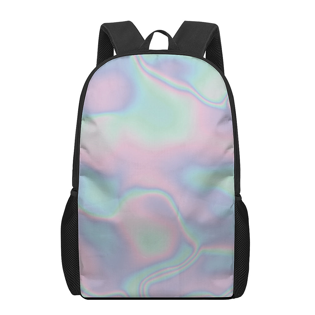 Holographic Waves Print 17 Inch Backpack