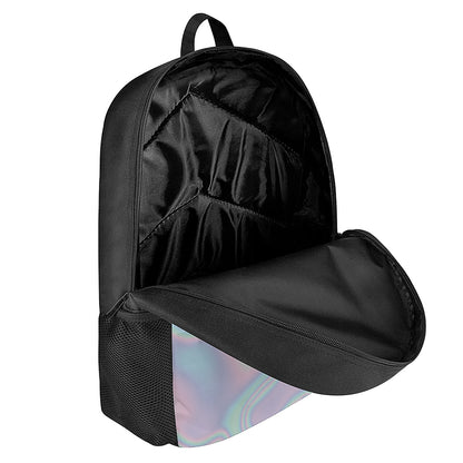Holographic Waves Print 17 Inch Backpack