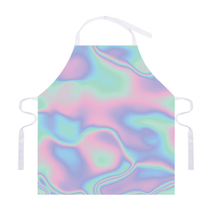 Holographic Waves Print Adjustable Apron