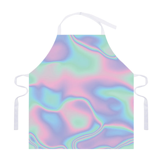 Holographic Waves Print Adjustable Apron