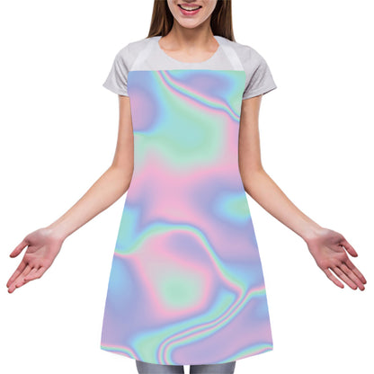 Holographic Waves Print Adjustable Apron