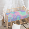 Holographic Waves Print Baby Crib Sheet