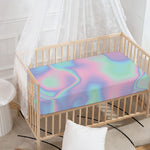 Holographic Waves Print Baby Crib Sheet