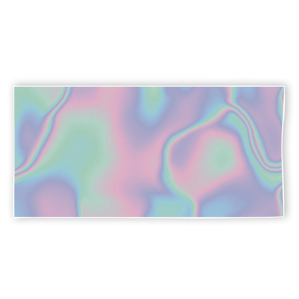 Holographic Waves Print Beach Towel