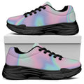 Holographic Waves Print Black Chunky Shoes