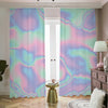 Holographic Waves Print Blackout Pencil Pleat Curtains