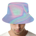 Holographic Waves Print Bucket Hat
