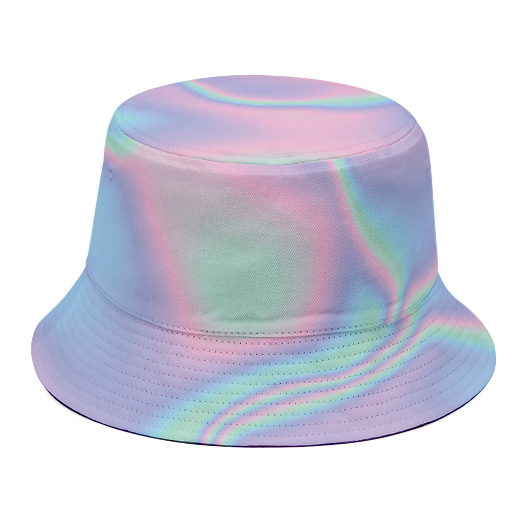 Holographic Waves Print Bucket Hat