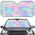 Holographic Waves Print Car Windshield Sun Shade