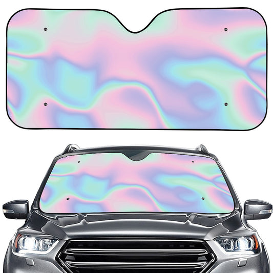 Holographic Waves Print Car Windshield Sun Shade