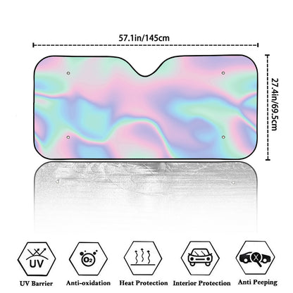 Holographic Waves Print Car Windshield Sun Shade