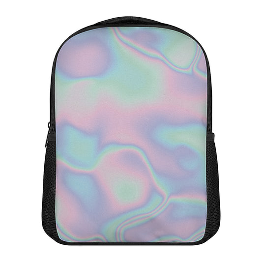 Holographic Waves Print Casual Backpack
