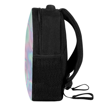 Holographic Waves Print Casual Backpack