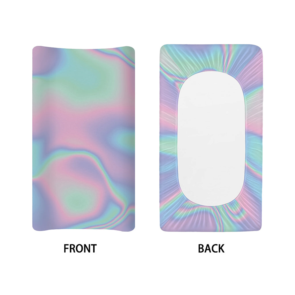 Holographic Waves Print Changing Pad Cover