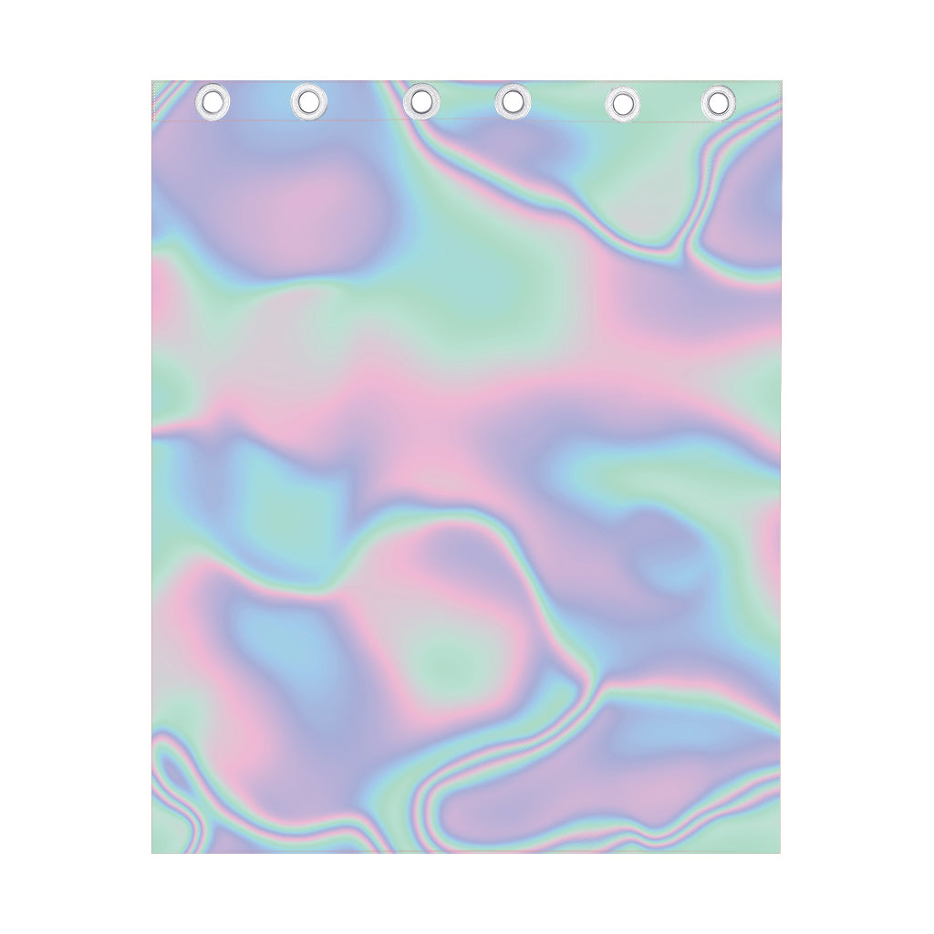 Holographic Waves Print Curtain
