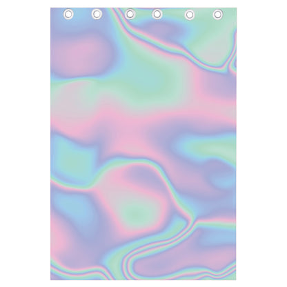 Holographic Waves Print Curtain