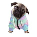 Holographic Waves Print Dog Zip Up Hoodie