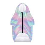 Holographic Waves Print Dog Zip Up Hoodie