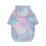 Holographic Waves Print Dog Zip Up Hoodie