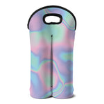 Holographic Waves Print Double Neoprene Wine Tote