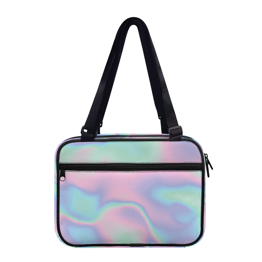 Holographic Waves Print Double Strap Bible Bag