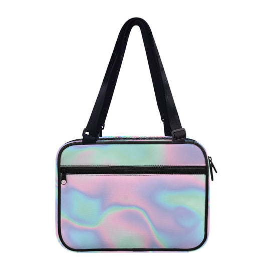 Holographic Waves Print Double Strap Bible Bag