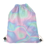 Holographic Waves Print Drawstring Bag