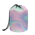Holographic Waves Print Drawstring Makeup Bag