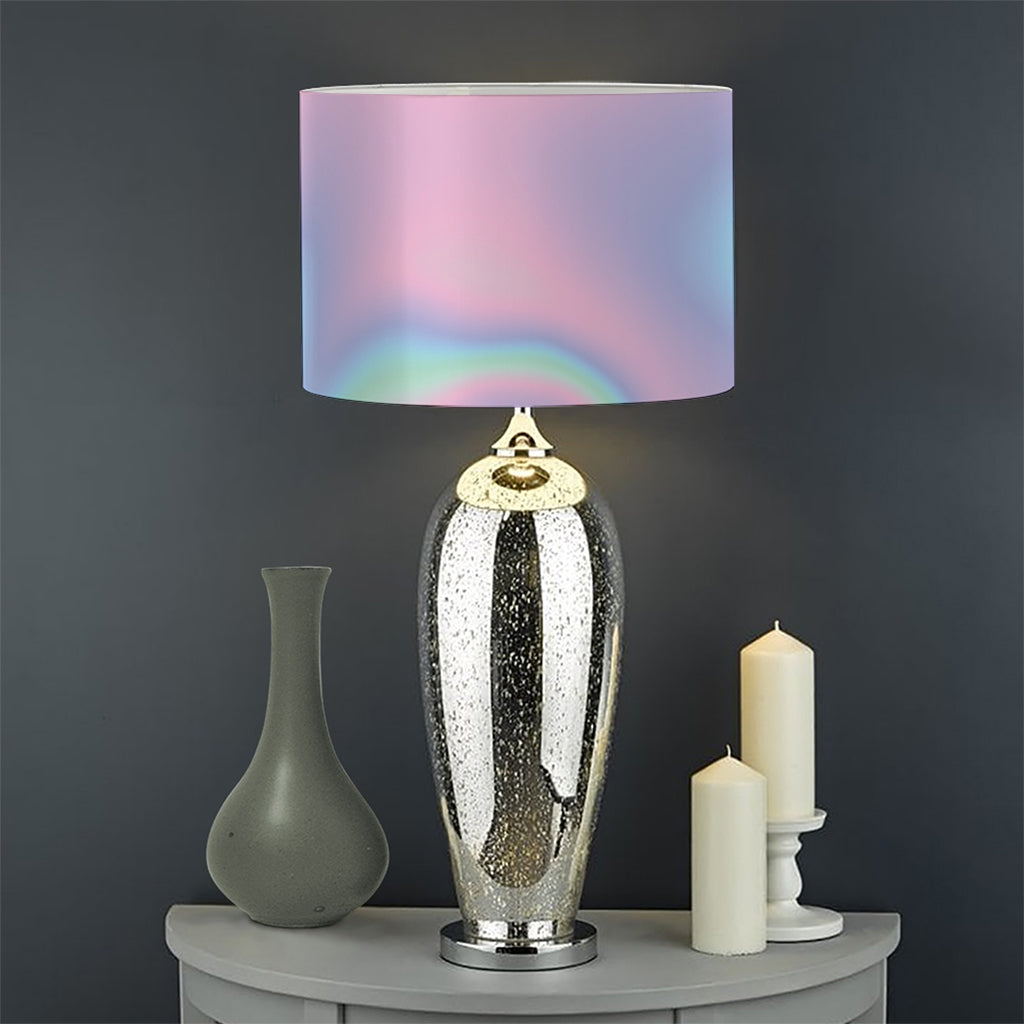 Holographic Waves Print Drum Lamp Shade