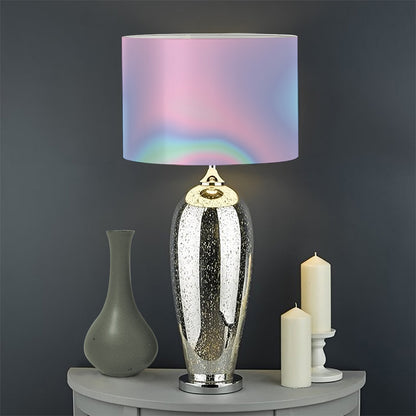 Holographic Waves Print Drum Lamp Shade