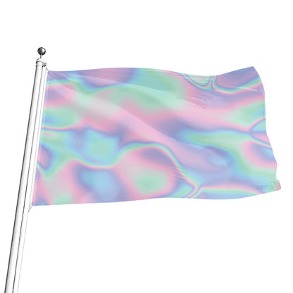 Holographic Waves Print Flag
