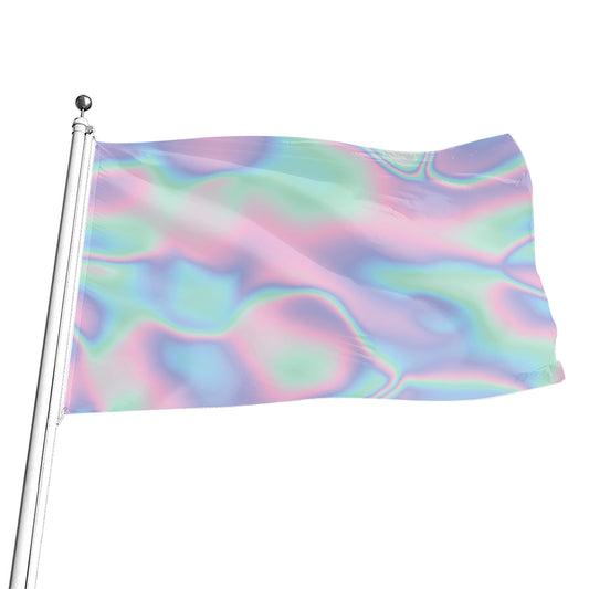 Holographic Waves Print Flag