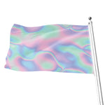 Holographic Waves Print Flag