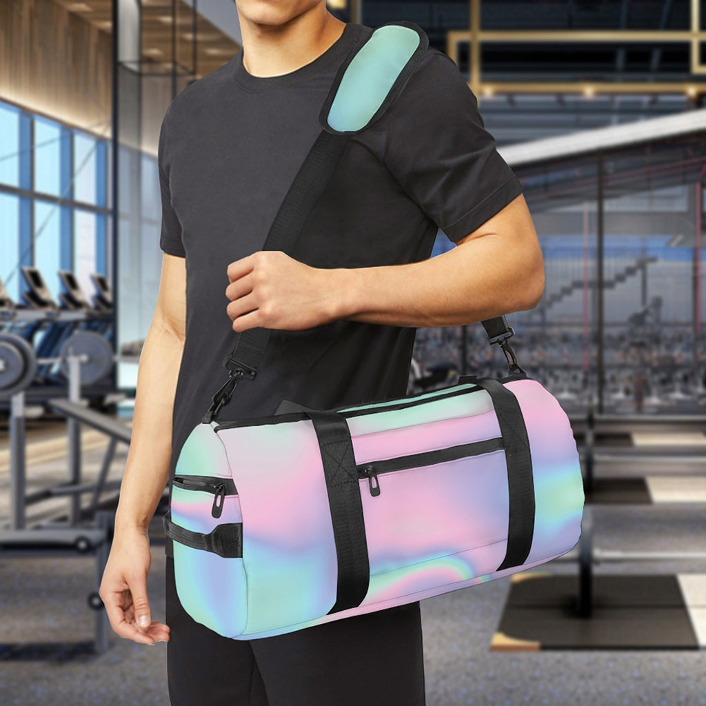 Holographic Waves Print Gym Bag