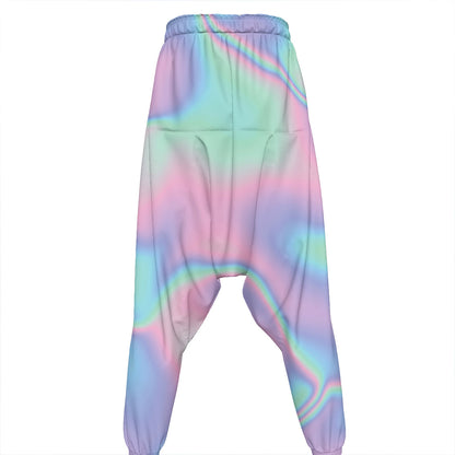 Holographic Waves Print Hammer Pants