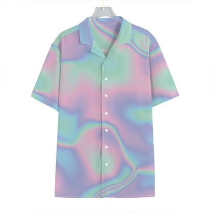 Holographic Waves Print Hawaiian Shirt