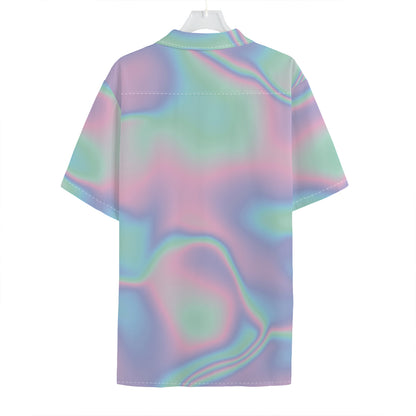 Holographic Waves Print Hawaiian Shirt