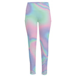 Holographic Waves Print High-Waisted Pocket Leggings