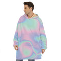 Holographic Waves Print Hoodie Blanket